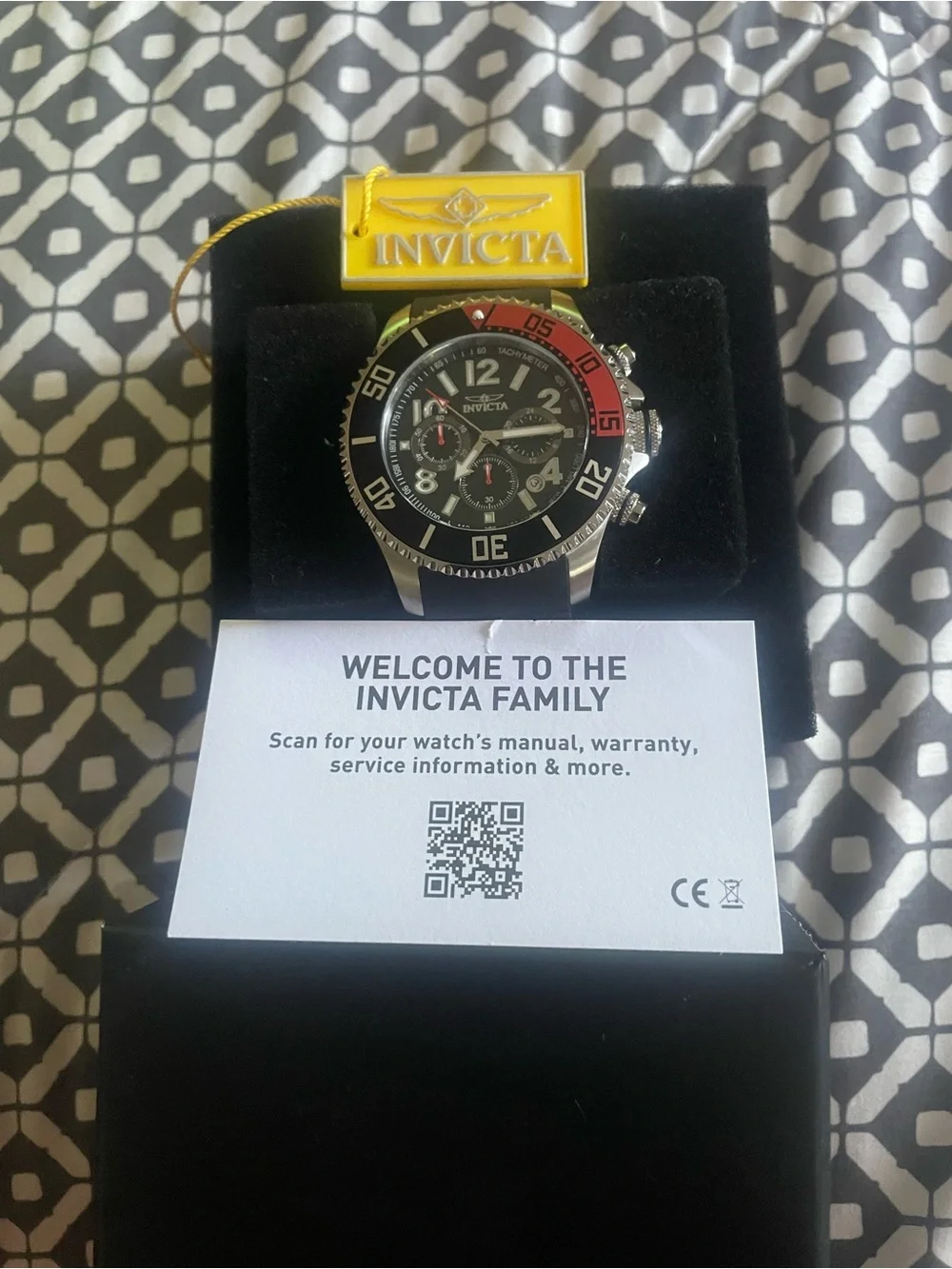 Invicta Men’s Black and Red Diver-Style Chronograph Watch